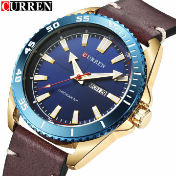 CURREN 8272 Mens Watches Brand Luxury Quartz Watch Men Casual Leather Military Waterproof Sport Wrist Watch Masculino Hot